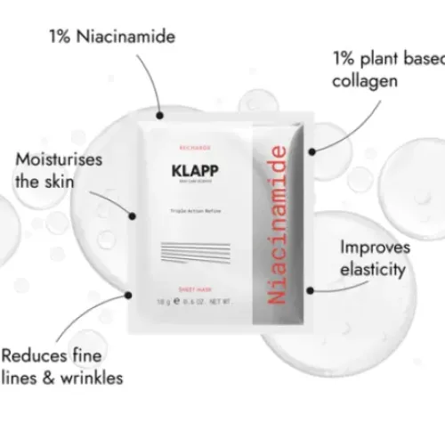 KLAPP NIACINAMIDE TRIPLE ACTION REFINE Sheet Mask Tray Kabinen Produkt Discount