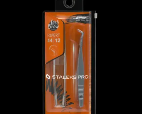 Staleks PRO Wimpernpinzette L-förmig EXPERT 44 Hot