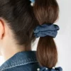 Trisa Fashion Denim Scrunchies mit Perlen Discount